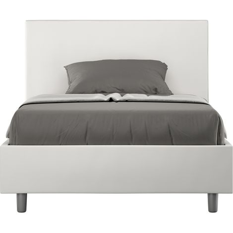 Französisches Kunstleder Adele P 120x190 Französisches Kunstleder Queensize-Containerbett Farbe: Weiß - Version: Mit Behälter (1/5)