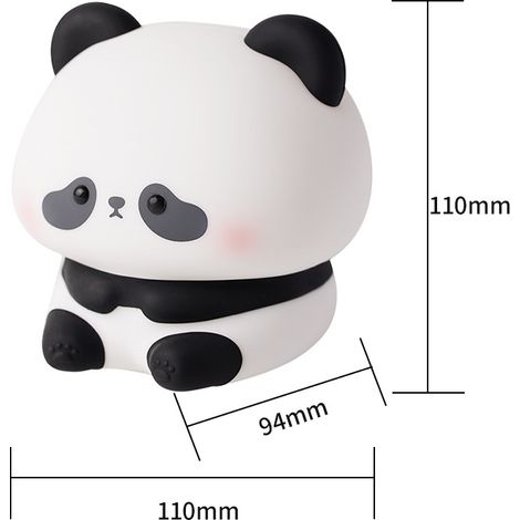 Lámpara de peluche con forma de cabeza de panda, de silicona, recargable, con tres niveles de brillo. (1/2)