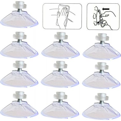 Lot de 20 ventouses transparentes Ø40 mm avec tige filetée M4 et écrou moleté (1/5)