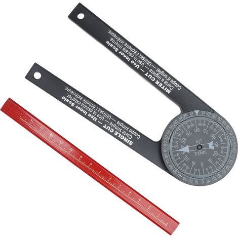 Équerre de mesure 360° rotative précise, rapporteur professionnel pour menuiserie, portable et facile à utiliser (1/5)