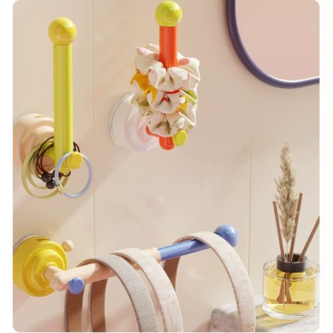 lot de 2 Crochets adhésifs colorés sans perçage – Crochets en plastique polyvalents pour chapeaux, casquettes, bandeaux et bracelets Organiseur durable et amovible pour placard, entrée et maison () (1/5)