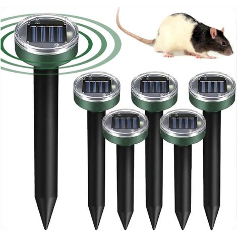 Répulsif Solaire pour Taupes Lot de 6, Anti-Souris et Rats Ultrason Jardin pour Repousser les Campagnols (1/5)