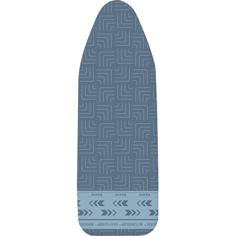 WENKO Copertura per tavolo da stiro Air Comfort con zona scorrevole XL, copertura per stiro a vapore centrale, imbottitura a 5 strati e rivestimento in alluminio, standard Eco-Tex, 140x48 cm, Blu