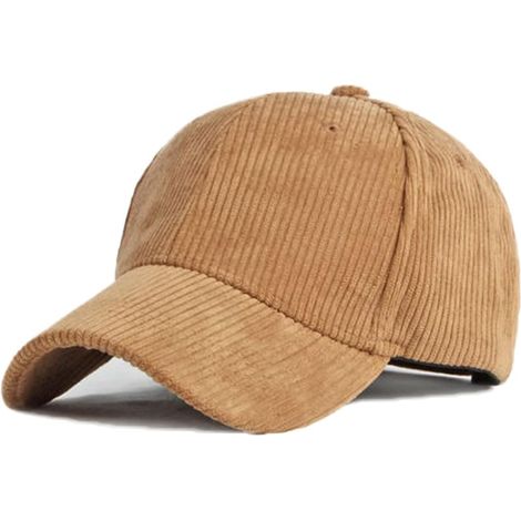 Gorra de béisbol unisex de pana estilo vintage, color liso, ajustable, para viajes al aire libre. (1/5)