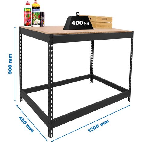 Simonrack Robuster Arbeitstisch Anthrazit 15 kg