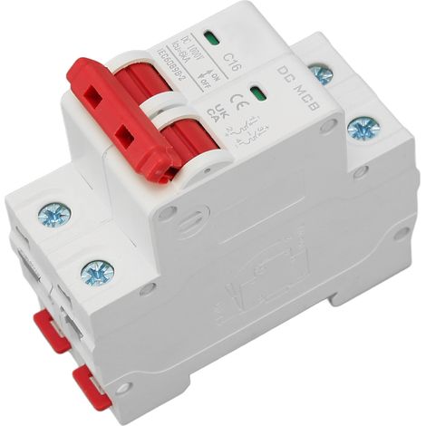 Disjoncteur bipolaire CC de faible puissance 6000 A, protection contre les surcharges, mini-disjoncteur 1000 V CC 16 A (1/5)