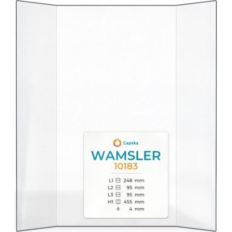 Vitre Wamsler 10183 - Verre Prismatique pour poêle à bois - (95 + 248 + 95) x 455 mm (L2+L1+L3 x H1) - 4 mm (1/5)