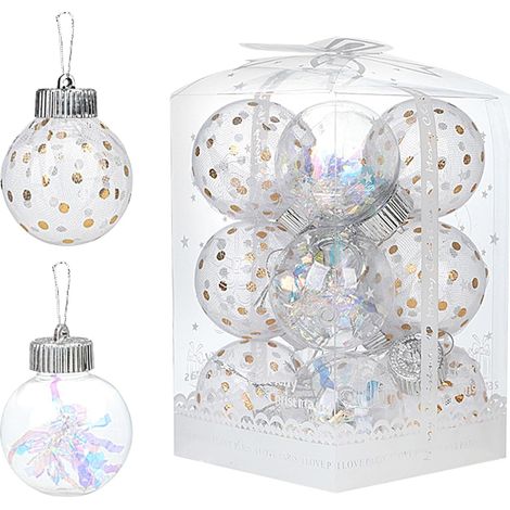 Boule De Noël Décoration Transparente Boules À Suspendre pour la Maison la Chambre à Coucher le Magasin le Centre Commercial la Fête de Noël le Festival Intérieur (1/5)