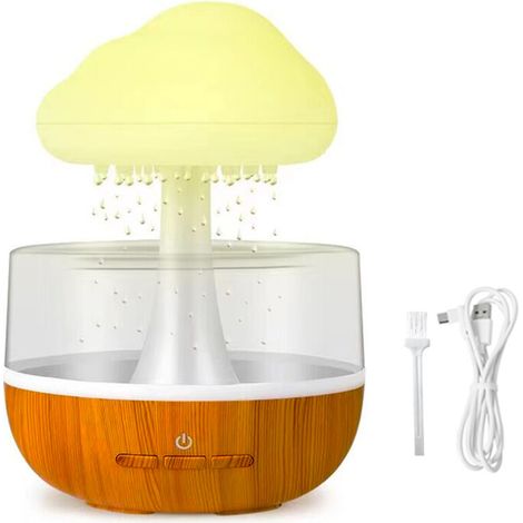 SJLERST Humidificateur Rain Cloud Water Drip, 7 Color Night Light 400ml, diffuseur ultrasonique d'huiles essentielles pour la chambre à coucher et le bureau