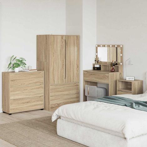Teenpull – Aufbewahrungsschrank 80 x 31 x 81 cm Holzwerkstoff Sonoma-Eiche (1/5)