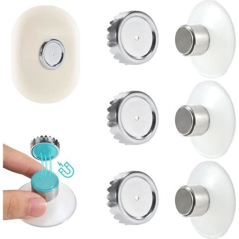 PORTE SAVON Lot de 3 Porte Savons Aimanté Sans Perçage Porte Savon Ventouse Design Simple Fixation Puissante Porte-Savon Magnétique (1/4)