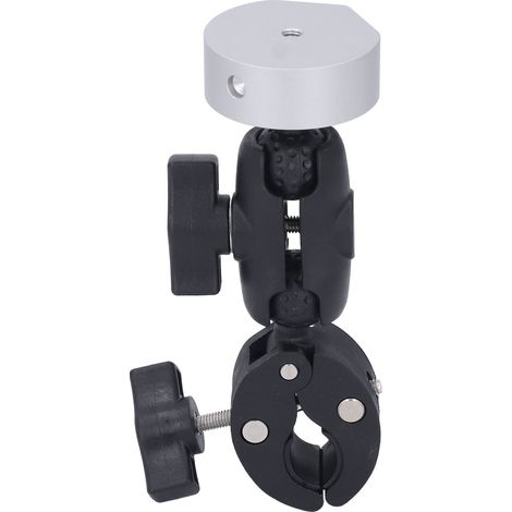 Support montage satellite alliage aluminium serre-joint robuste réglable 360° avec adaptateur argenté pour camping-cars mâts yachts Mini (1/5)