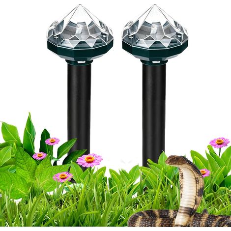 Lot de 2 solaire à ultrasons - Appareil pour animaux - 27.5 cm - Avec détecteur de mouvement - Outil de jardin - Système de faune - Piquet pour protéger les et prévenir les intrusions (1/4)