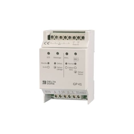 Delta Dore – Délesteur 3 sorties fil pilote – 1 sortie ECS – Gestionnaire d'énergie pour optimisation consommation – Compatible heures creuses