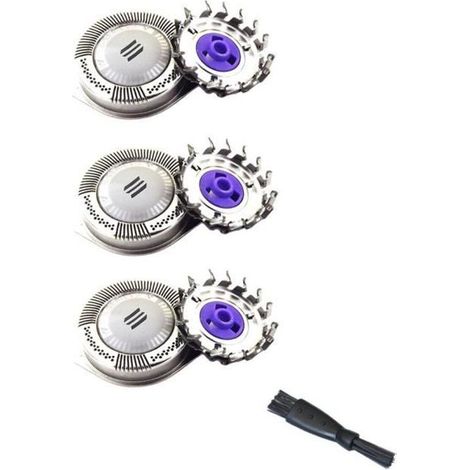 Têtes de rasoir de rechange Oral-Q pour Philips PT739 PT737 PT727 HQ8 - Lot de 3 + Brosse de nettoyage