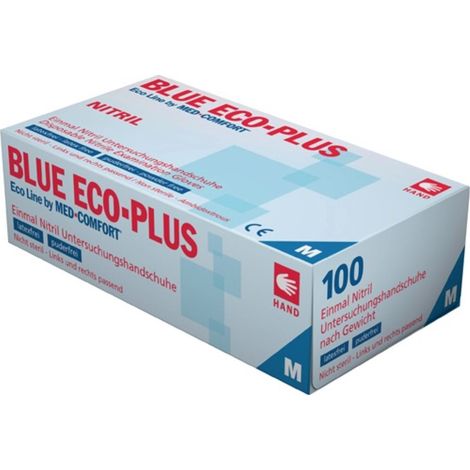 Guanti monouso blu Eco Plus taglia L in nitrile, 100 pezzi per scatola (1/4)