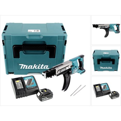 Makita DFR 750 RT1J Akku Magazinschrauber 18V 45-75mm + 1x Akku 5,0Ah + Ladegerät + Makpac (1/5)