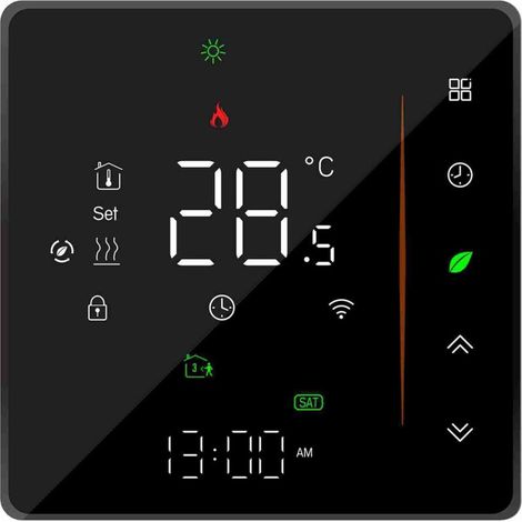 Termostato inteligente WiFi, controlador de temperatura, programable semanalmente, compatible con control táctil, aplicación móvil, control por voz, compatible con Alexa/Home, para ch-Crezuo