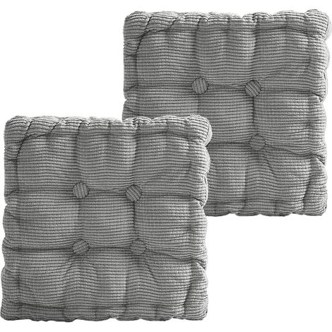 Lot de 2 Coussin de sol, 40x40 cm, Épaisseur 10 cm, Housse durable, Garniture coton, Jardin Cuisine Intérieur Extérieur