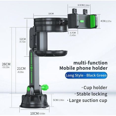 Porte-gobelet/support téléphone pour voiture Porte-boisson multifonctionnel antidérapant avec fond en PVC (1/4)