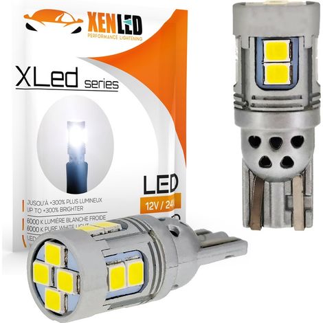 2 x AMPOULES W5W Canbus XLED series XENLED - 520Lms - 12 LED XENLED - T10 - 10-36Vdc - 3,2W - 260mA (1/5)