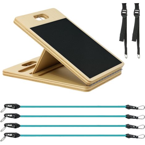 Ensemble de barre de pilates et de bandes de résistance avec planche inclinée réglable, équipement d'entraînement bleu (1/5)