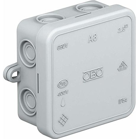 OBO Bettermann Caja de derivación de cables 75x75x36 Polietileno blanco puro RAL 9010, 2000075