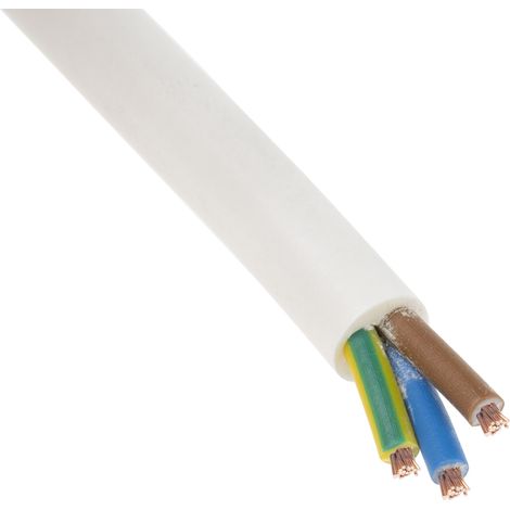 Câble d'alimentation RS PRO 3G0,75 mm², gaine PVC Blanc, 100 ( Prix pour Bobine de 100 Mètres ) (1/3)