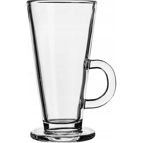 Verre à café latte avec anse, transparent, 260 ml (1/2)