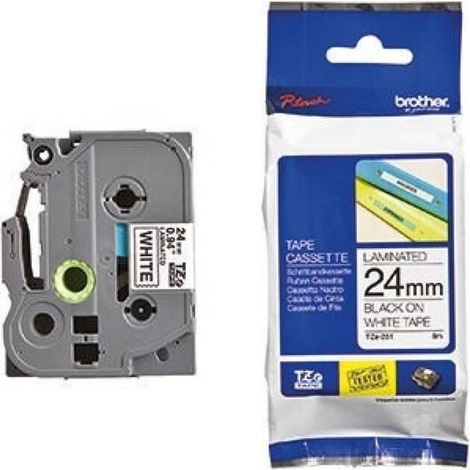 [NEUWERTIG] B-Ware BROTHER Band TZE-251 24mm Beschriftungsband weiß schwarz für Beschriftung 8 m (1/2)