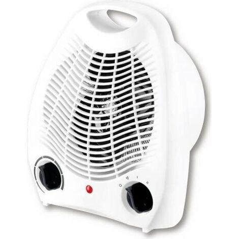 Electric fan heater, electric heater, 1000W / 2000W, hot air convector heater with 2 power settings and intuitive button, quiet, portable (1/4)