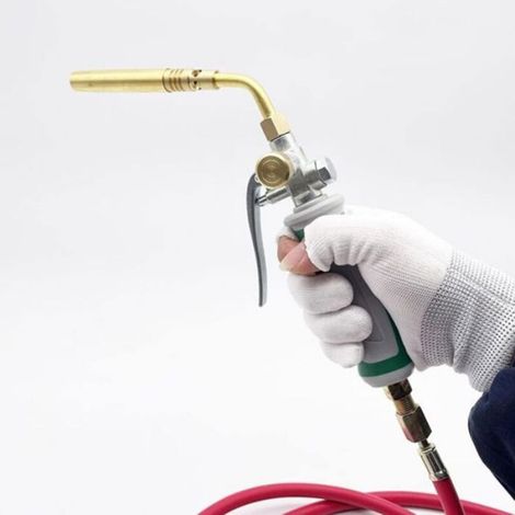 Torche à Souder - Gaz Propane - Double Interrupteur - Tuyau 1 6 M - Pour Brasage et Chauffage Barbecue - 280 X 160 X 35 Mm - 600 G (1/4)