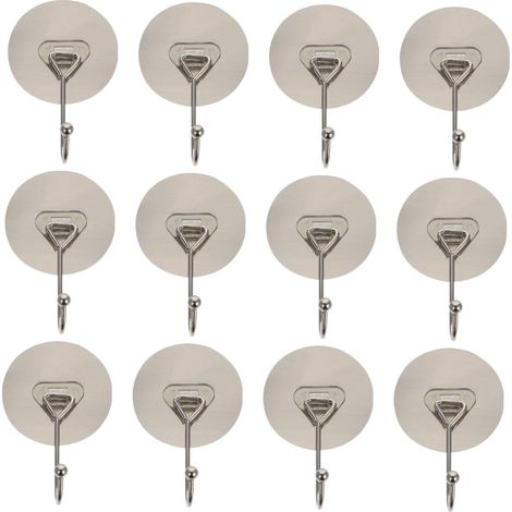 Système de suspension murale sans clous avec 12 crochets en acier robuste pour salle bain et (1/5)