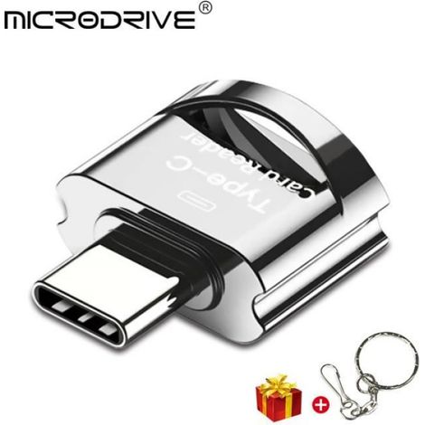 Adaptateur USB C - Lecteur De Carte Micro SD TF - Pour Smartphone Tablette PC - Argent - 1 Pièce