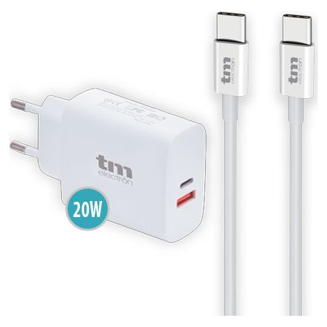 CARGADOR PD 20W MAS CABLE USB C A USB C