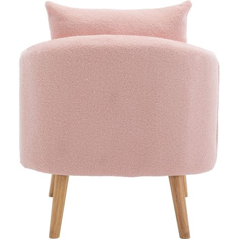 Fauteuil individuel en velours Teddy avec coussin épais, structure en bois massif, 71x72x71 cm, usage intérieur (1/5)