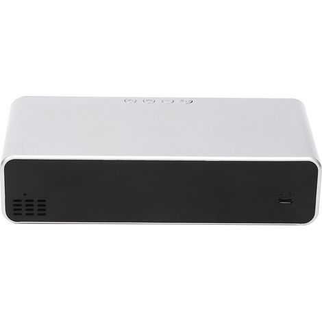 Réveil Électronique USB Thermomètre Chargeur Sans Fil Support Samsung et Mobile Argent 16cm ABS 1 (1/5)