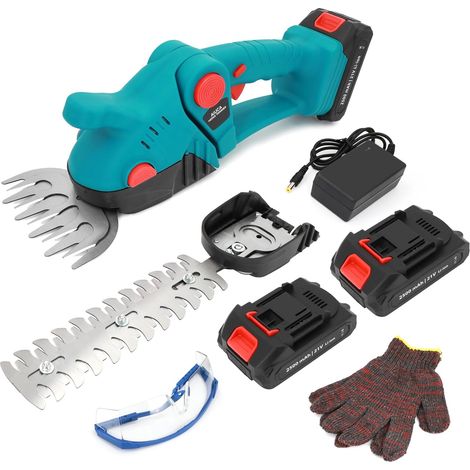 Taille-Haies 2en1 sans Fil 1260tr/min 2 Batteries 2500mAh 21V Tête Orientable 90° et Double Lames 5"/9" pour Tailler Haies et Herbe, jusqu'à 2h d'Autonomie avec Sécurité Intégrée (1/5)