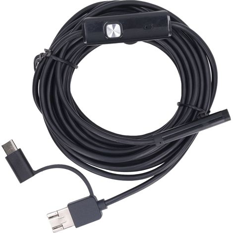 Endoscope 7 mm pour Android 3 en 1 Type C USB Micro USB, étanche, pour l'inspection des canalisations de voiture, avec 6 LED et un câble de 5 m pour smartphone. (1/5)