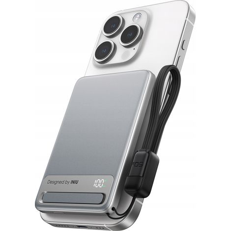 Induktive Powerbank iniu MagPro Slim 5000 mAh 15W Weiß 1 Stück. (1/5)