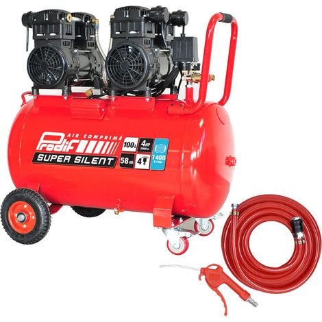 PRODIF Pack Compresseur Super Silent SIL1003 100L 3CV + Tuyau 10m + Soufflette