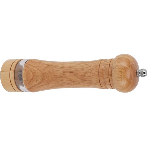 Pfeffermühle aus Holz mit Sichtfenster, einstellbarem Mahlgrad, mühelose manuelle Bedienung, helle Holzfarbe (1/5)