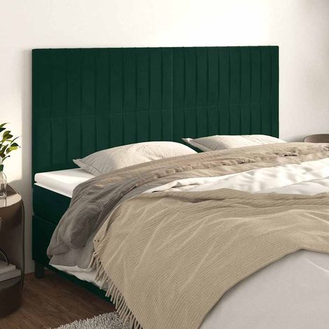 vidaXL Cabecero Terciopelo Verde Oscuro 180x5x118/128 cm (1/5)