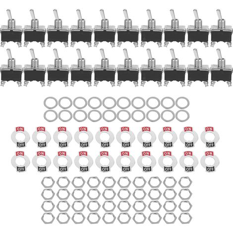 20 Interrupteurs à bascule LED BERM Bouton poussoir 4 broches 2 niveaux On/Off 15A 250VAC BEM‑1221 (1/5)