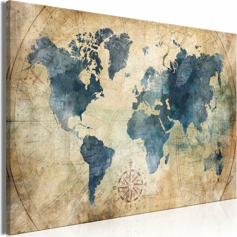 Tableau carte rétro large - 120 x 80 cm (1/4)