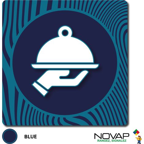 Plaque restaurant - Design Bleu 90x90mm - 4340050 (1/2)