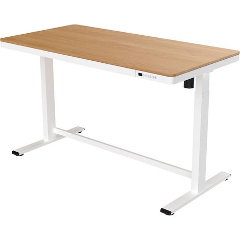 Bureau éléctrique / bureau à domicile - 140x70 cm - Chêne blanchi - Blanc
