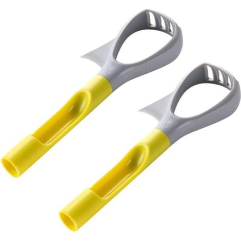 Set mit 2 multifunktionalen Avocadoschneidern aus Edelstahl, Werkzeug zum Entkernen und Schneiden, praktisches Küchenaccessoire - Crezuo