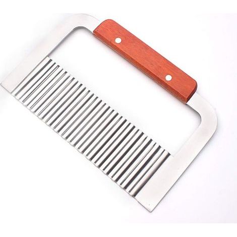 1 Packung kreativer, handgefertigter Kartoffelschneider aus Edelstahl, multifunktionales Wellenmesser, Pommes-Schneider, Küchenmesserzubehör (1/5)