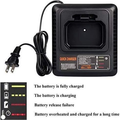 Chargeur de Rechange - - BDC2A36 LCS36 - Compatible 36V Black + Decker - Indicateur LED - 1,3 A (1/4)